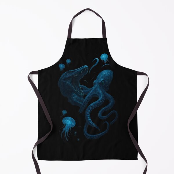 Item preview, Epic Mosasaurus vs Kraken Deep Sea Battle Art designed and sold by Uglyandcute.