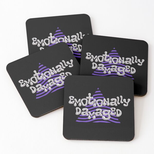 Item preview, Emotionally Damaged - Silver Bubble Text & Purple Wave Triangle designed and sold by SlGMASHOP.
