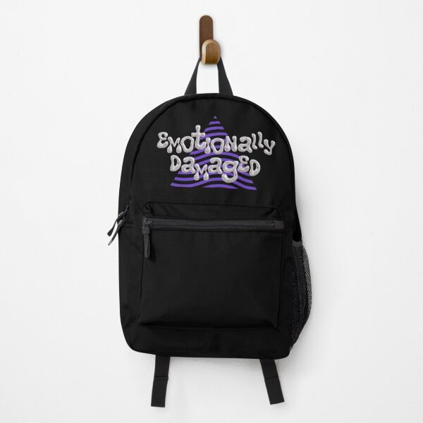 Item preview, Emotionally Damaged - Silver Bubble Text & Purple Wave Triangle designed and sold by SlGMASHOP.