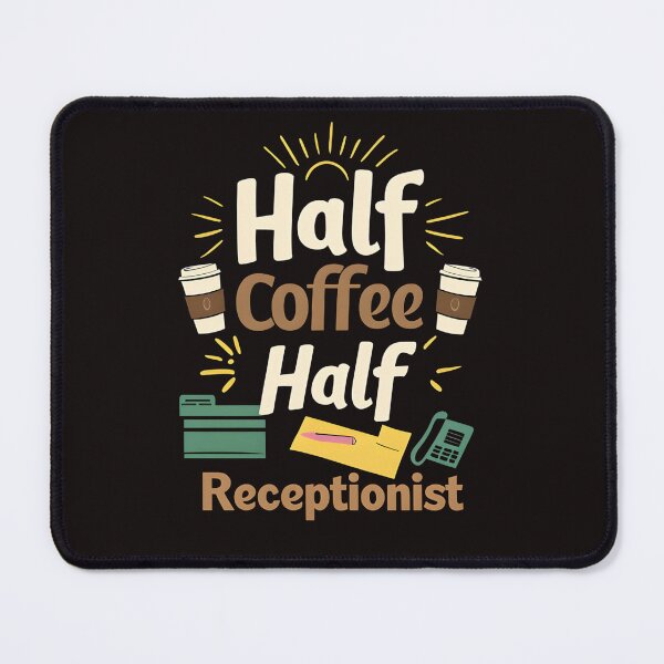 Item preview, Half Coffee Half Receptionist Funny Office Graphic Design designed and sold by WHDProduction45.