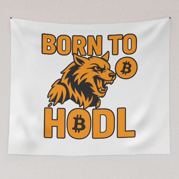 Item preview, Born to HODL – Fierce Bitcoin Wolf Design designed and sold by BitCrop.
