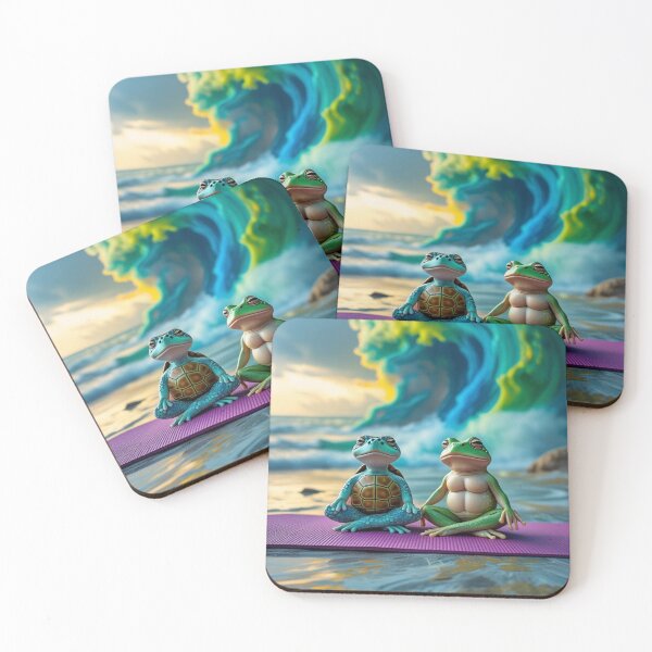 Item preview, Zen by the Sea: Frog & Turtle Meditation designed and sold by OffTrackCo.
