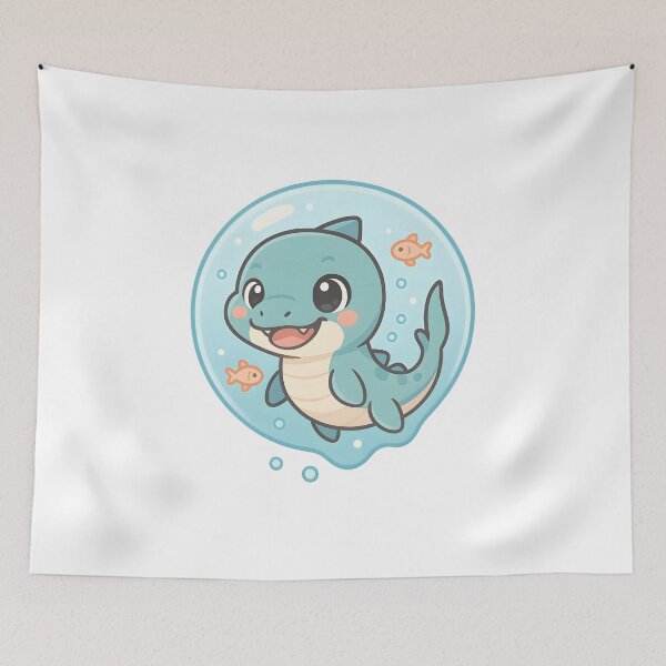 Item preview, Cute Chibi Mosasaurus in Bubble Kawaii Dinosaur designed and sold by Uglyandcute.