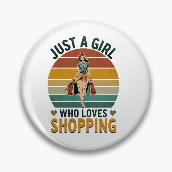 Item preview, Just a Girl Who Loves Shopping Retro Vintage Style Design designed and sold by WHDProduction45.