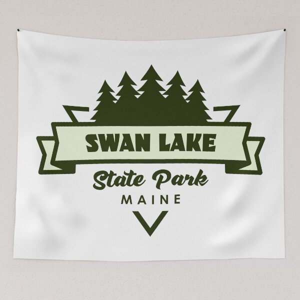 Item preview, Swan Lake State Park Maine Trees And Ribbon designed and sold by bivenart.