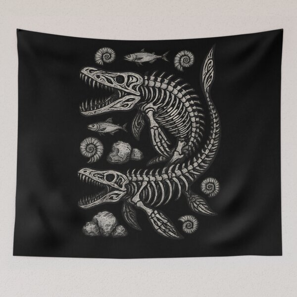 Item preview, Mosasaurus Fossil Tribal Skeleton Design designed and sold by Uglyandcute.