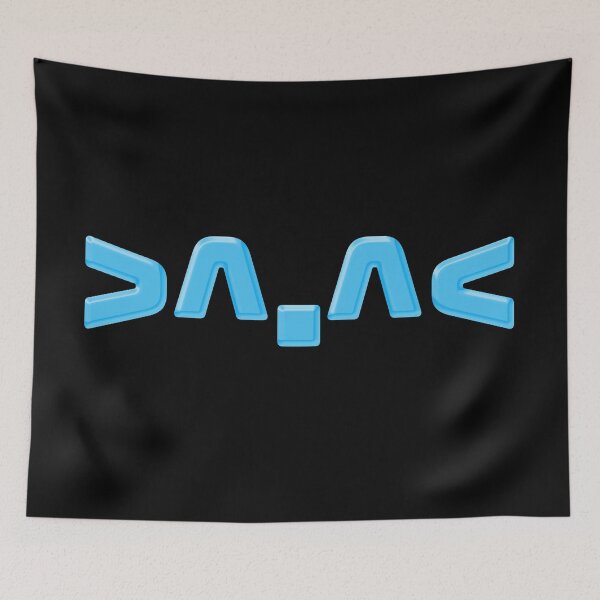 Item preview, >^.^<  Cute Happy Cat Asterisks Face Emote in Aqua Blue designed and sold by Memes N Lore .