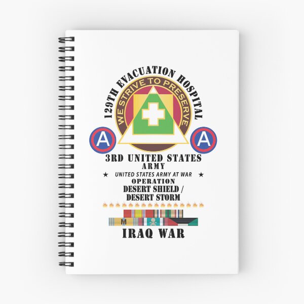 Item preview, Army - 129th Evacuation Hospital - Operation Desert Storm - Shield - 3rd US Army SSI w GULF SVC Ribbons - Black x 300 designed and sold by Military Insignia Products.