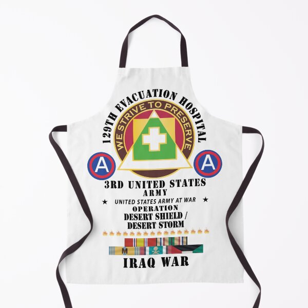 Item preview, Army - 129th Evacuation Hospital - Operation Desert Storm - Shield - 3rd US Army SSI w GULF SVC Ribbons - Black x 300 designed and sold by Military Insignia Products.