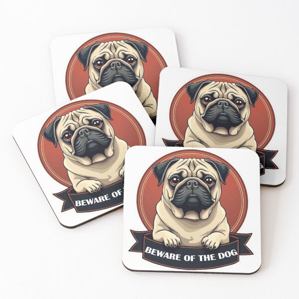 Item preview, Pug, beware of the dog designed and sold by barbastyle.