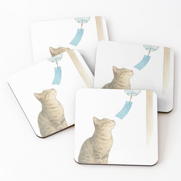 Item preview, Cat and wind chimes designed and sold by mayhaku.