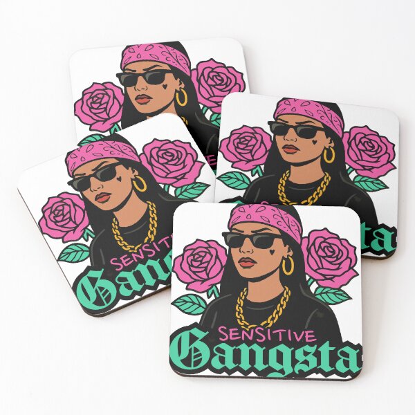 Item preview, Sensitive Gangsta Girl with Pink Roses designed and sold by AgAndOl.