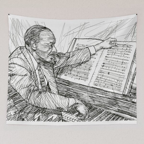Item preview, WILLIAM GRANT STILL ink portrait.1 designed and sold by lautir.