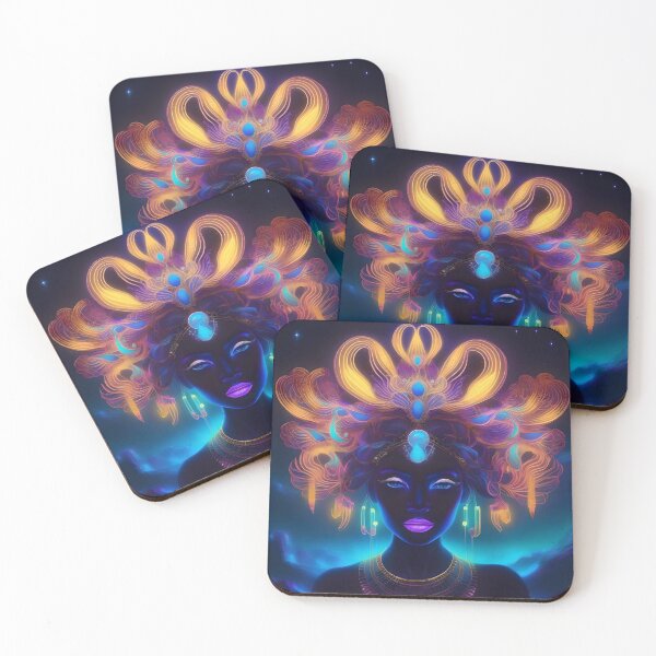 Item preview, Bioluminescent Neon Black Woman designed and sold by Artful Dreams.