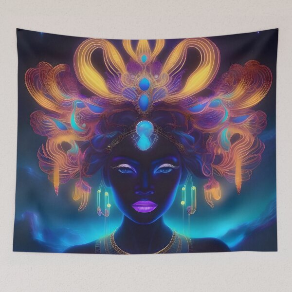 Item preview, Bioluminescent Neon Black Woman designed and sold by Artful Dreams.