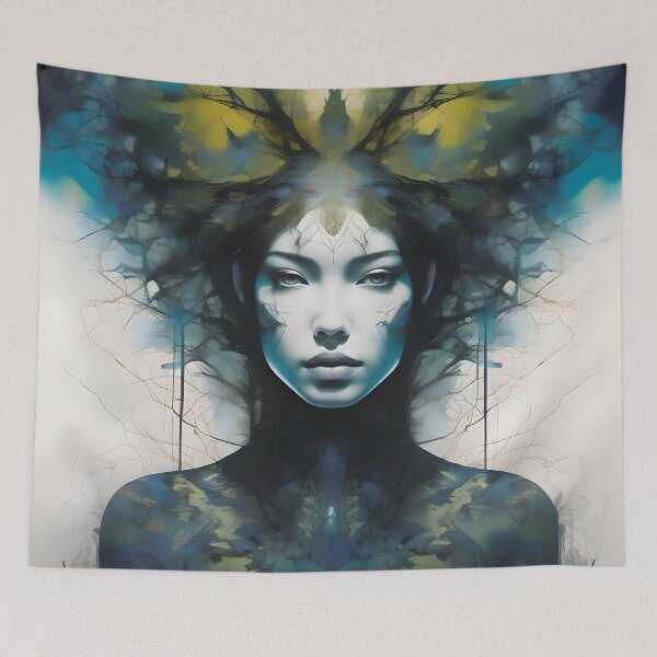Item preview, Ethereal Forest Woman Fantasy Portrait designed and sold by Artful Dreams.
