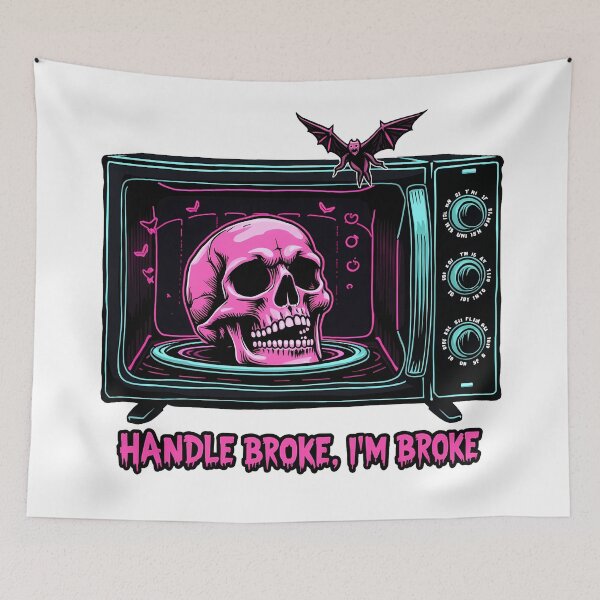 Item preview, Neon Goth Microwave Skull - Handle Broke, I'm Broke designed and sold by zoughlal.