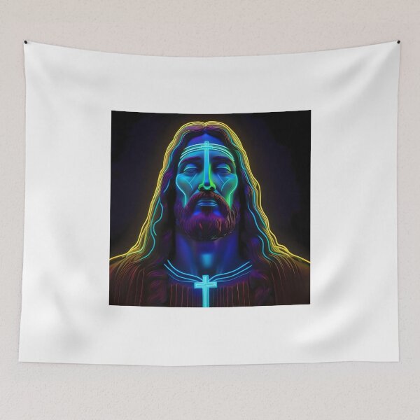 Item preview, bioluminescent neon Jesus Christ designed and sold by Artful Dreams.