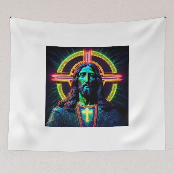 Item preview, bioluminescent neon Jesus Christ designed and sold by Artful Dreams.