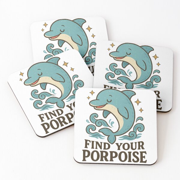 Item preview, Find Your Porpoise - Cute Whimsical Dolphin Ocean Pun Design designed and sold by OctGaveAParty.
