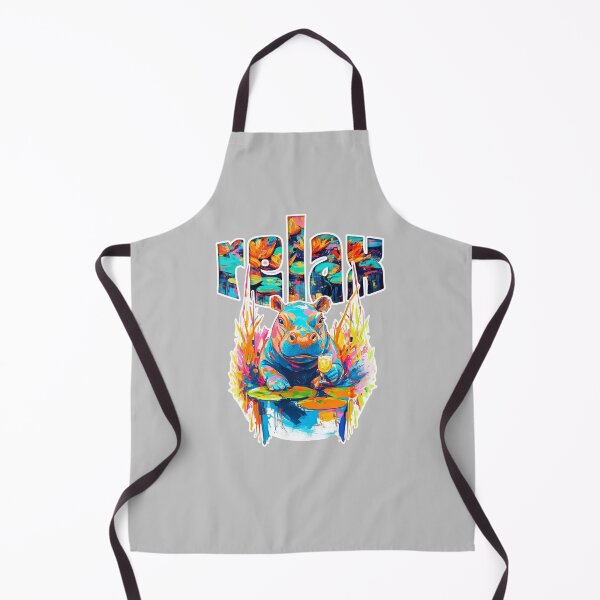 Item preview, Colorful Relaxing Hippo with Cocktail — Vibrant Chill Vibes designed and sold by Spaabus.