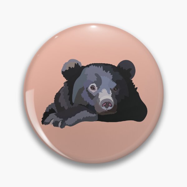Item preview, M  is For Moon Bear,Moon Bear Artwork – Striking Asiatic Black Bear Illustration and Wildlife Design designed and sold by PrettylittlepastelUk.