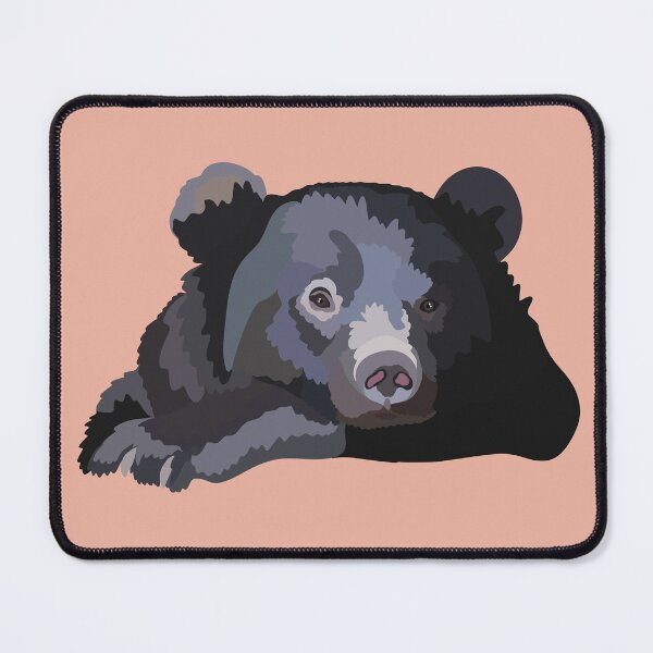 Item preview, M is For Moon Bear,Moon Bear Artwork – Striking Asiatic Black Bear Illustration and Wildlife Design designed and sold by PrettylittlepastelUk.