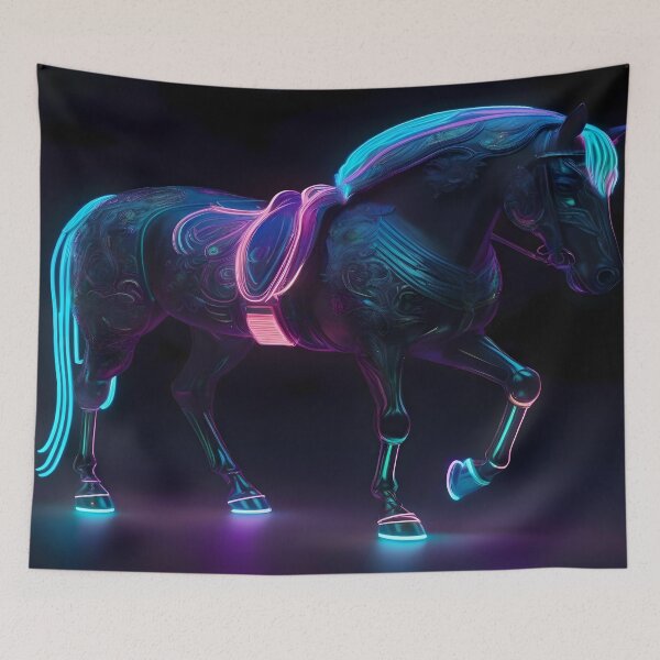 Item preview, Amazing Bioluminescent Neon Horse designed and sold by Artful Dreams.