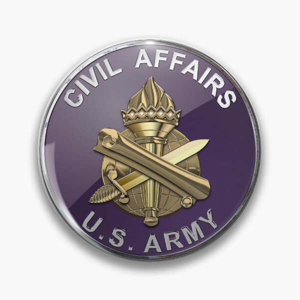 Item preview, U.S. Army Civil Affairs - Branch Insignia over White Leather designed and sold by Serge Averbukh Art Studio.