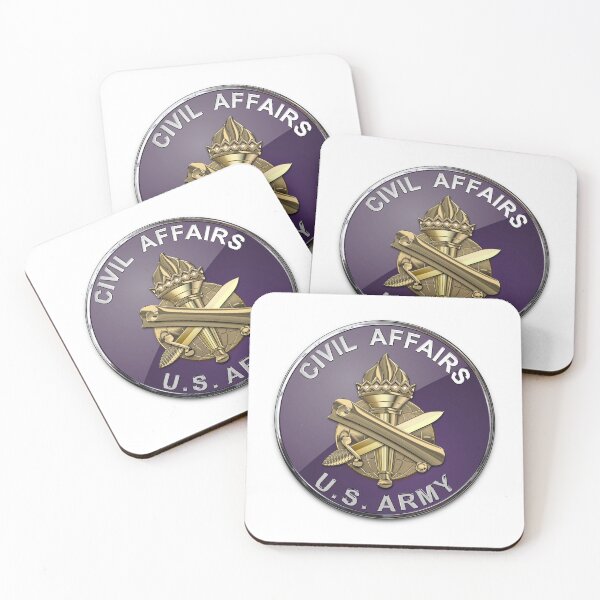 Item preview, U.S. Army Civil Affairs - Branch Insignia over White Leather designed and sold by Serge Averbukh Art Studio.