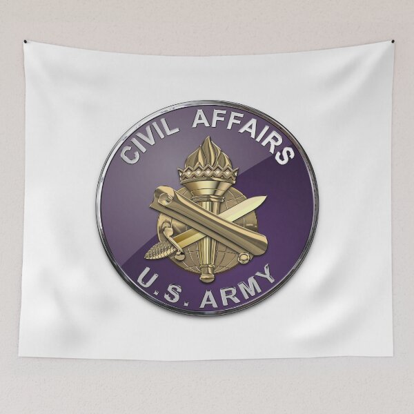 Item preview, U.S. Army Civil Affairs - Branch Insignia over White Leather designed and sold by Serge Averbukh Art Studio.