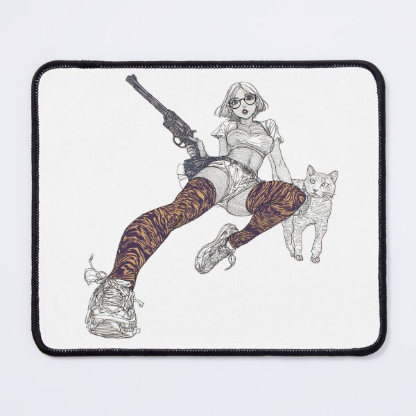 Item preview, Girl with Glasses and Revolver designed and sold by pastel.moonwave.