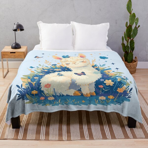 Item preview, Sheep in spring surrounded by butterflies designed and sold by WoollenLlama.