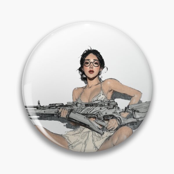Item preview, Pin-Up Warrior with Rifle designed and sold by pastel.moonwave.