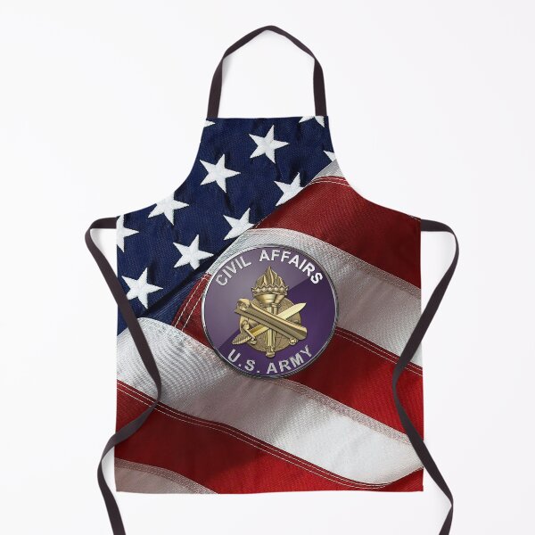 Item preview, U.S. Army Civil Affairs - Branch Insignia over American Flag designed and sold by Serge Averbukh Art Studio.