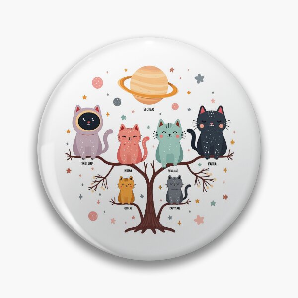 Item preview, Cosmic Cousin Cats Galaxy Family Tree Kawaii Space Feline designed and sold by zoughlal.