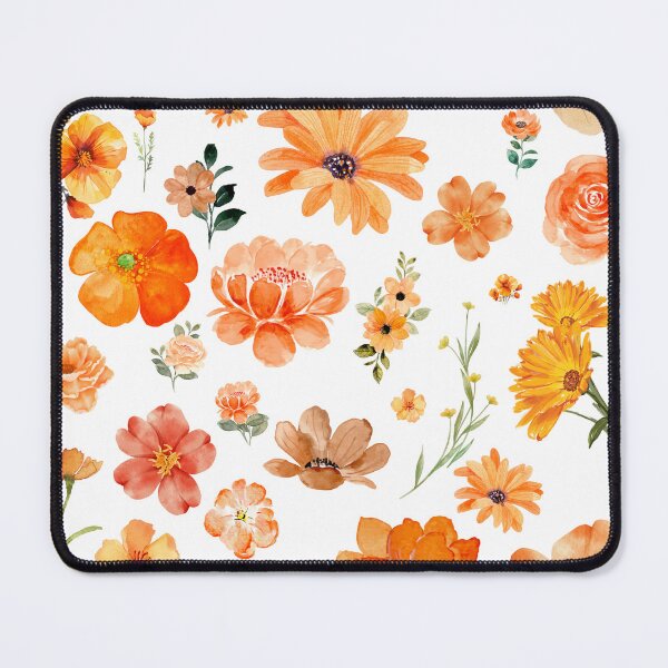 Item preview, Golden Garden – Watercolor Orange Floral Set designed and sold by Softglow-Studio.