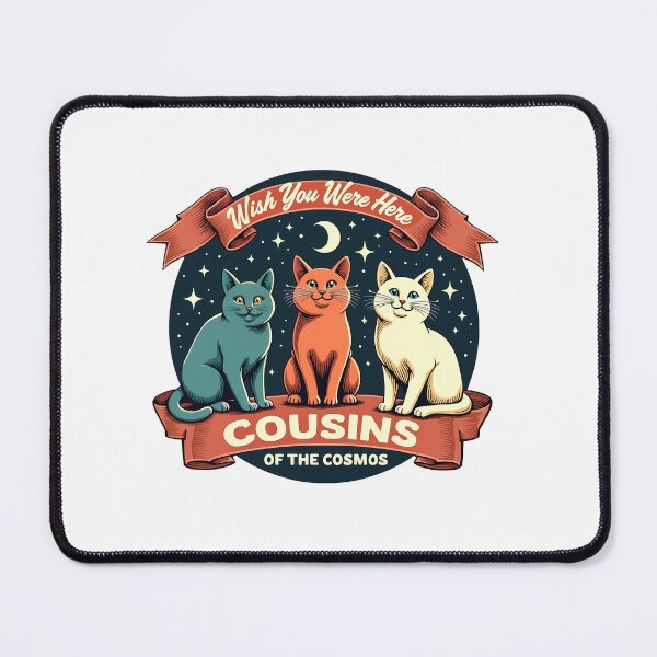 Item preview, Cosmic Cousin Cats Vintage Space Postcard Kiss-Cut designed and sold by zoughlal.
