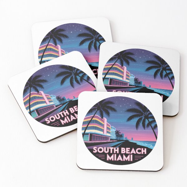 Item preview, South Beach Miami Nightscape Circle Sticker designed and sold by Horizon Tales.