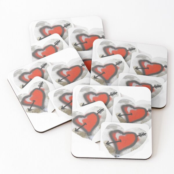 Item preview, 4 red hearts with Cupid's arrow designed and sold by ZoffArt-Shop.