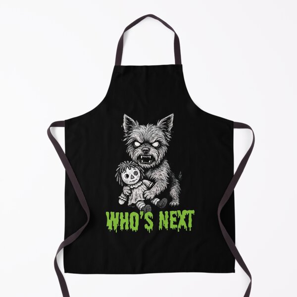 Item preview, Yorkie Zombie with Raggedy Ann Doll in Black and White, Who's Next, Cute core, Dead Core designed and sold by DeadCuteKennel.