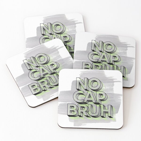 Item preview, No cap bruh meme black and lime green designed and sold by Patsmerch.