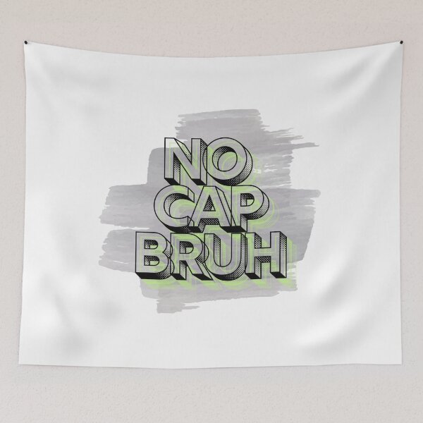Item preview, No cap bruh meme black and lime green designed and sold by Patsmerch.