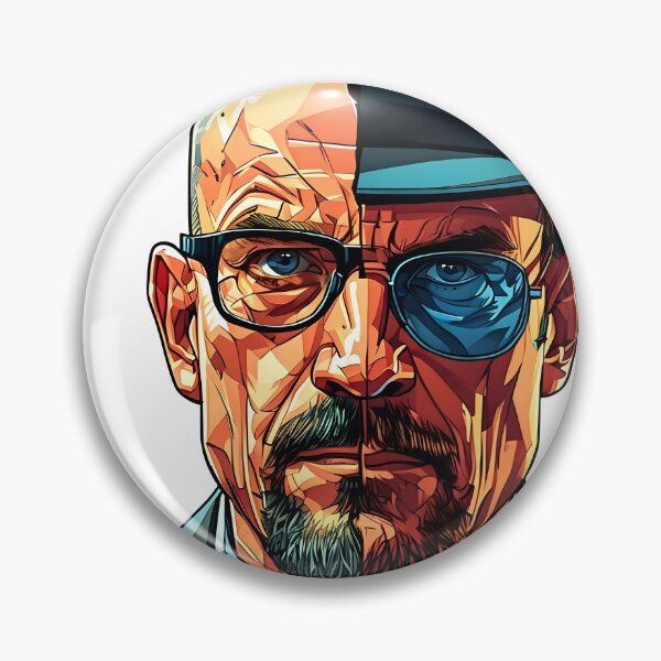 Artikelvorschau, Walter White Heisenberg Split Face Comic-Kunst-Design entworfen und verkauft von GeekArtUniverse.