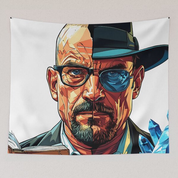 Item preview, Walter White Heisenberg Split Face Comic Art Design designed and sold by GeekArtUniverse.