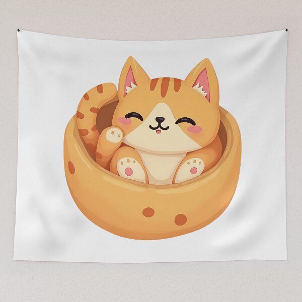 Item preview, Cute Orange Cat with Leg Up Kawaii Loaf Tabby Vinyl designed and sold by zoughlal.
