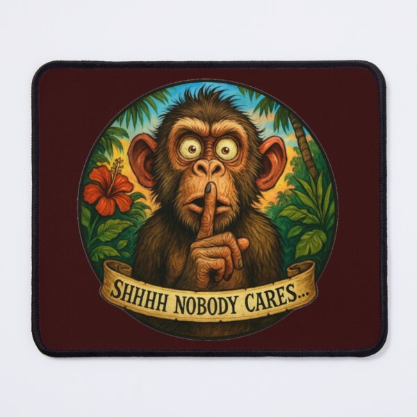 Item preview, Shhhh Nobody Cares – Jungle Monkey Humor Art designed and sold by Rude Monkey Imaginations.