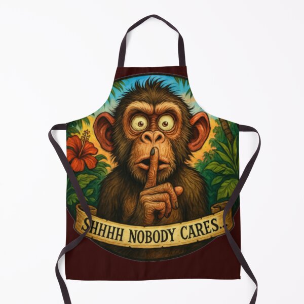 Item preview, Shhhh Nobody Cares – Jungle Monkey Humor Art designed and sold by Rude Monkey Imaginations.