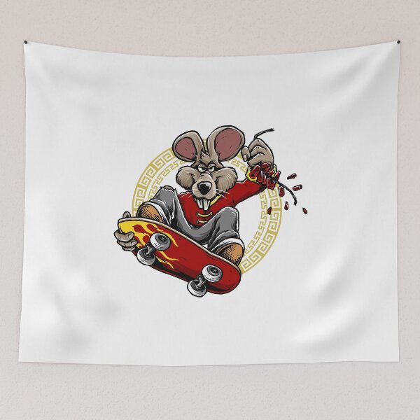 Item preview, Skater mouse with a red skateboard. designed and sold by Joncasmiart.