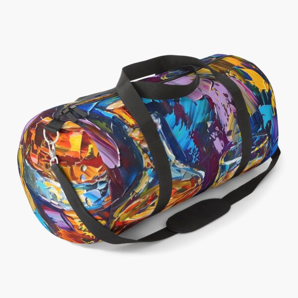 Item preview, Celebrate Rich Indulgence - Whiskey Bottle, Amber Glass, and Cigar Amid Vibrant Purple and Yellow designed and sold by OlfactoART Studio.